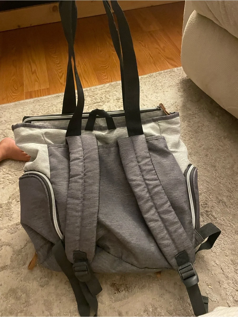Stylish Gray and Light Gray Men's Backpack - Casual Everyday Bag